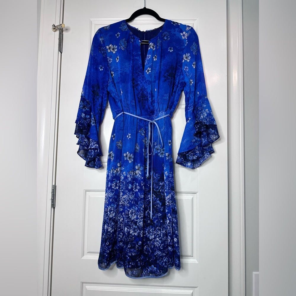T Tahari Vibrant Blue Floral Women's Dress